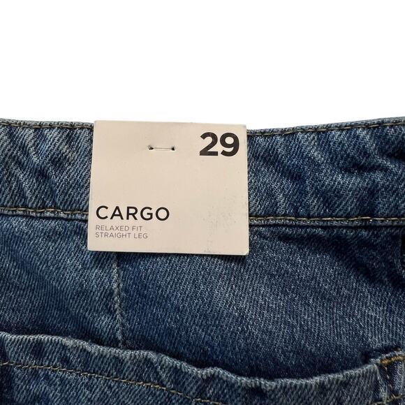 Forever 21 Cargo Jeans 29 Relaxed Fit Wide Leg Utility Pockets Denim NWT - Picture 10 of 10